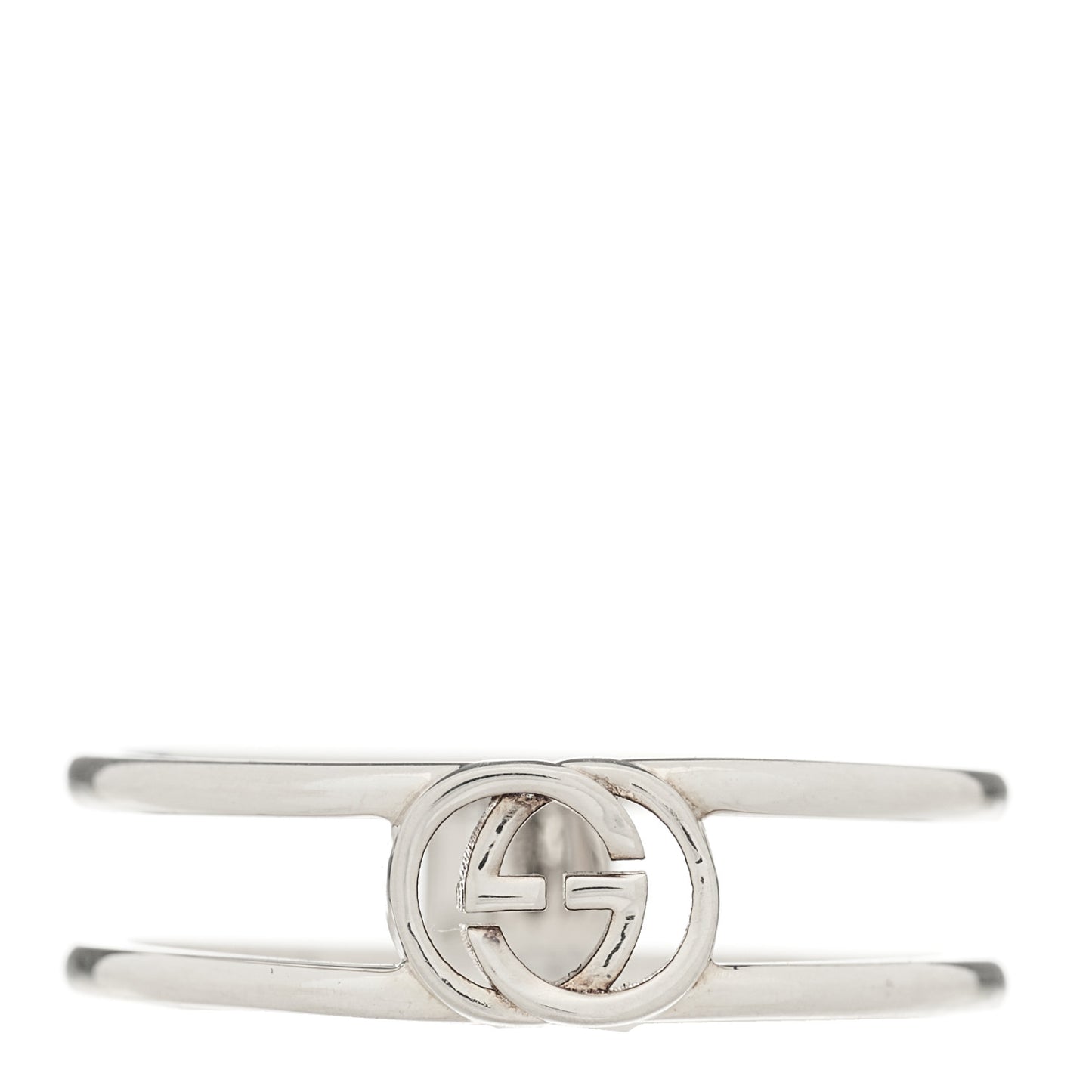 Sterling Silver 6mm Interlocking G Open Band Ring 60 9.25