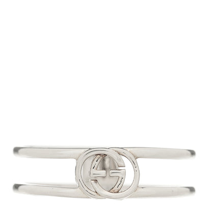 Gucci Sterling Silver 6mm Interlocking G Open Band Ring 60 9.25 1 of 4