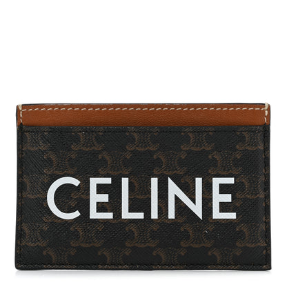 Celine Triomphe Canvas Card Holder Tan 1 of 9