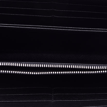 Prada Saffiano Zip Around Wallet Black 5 of 9