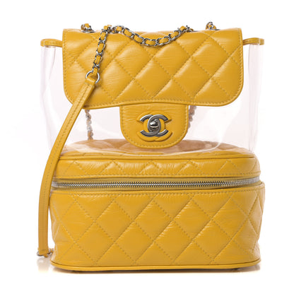 Chanel Crumpled Calfskin PVC Quilted Flap Yellow 1 of 11