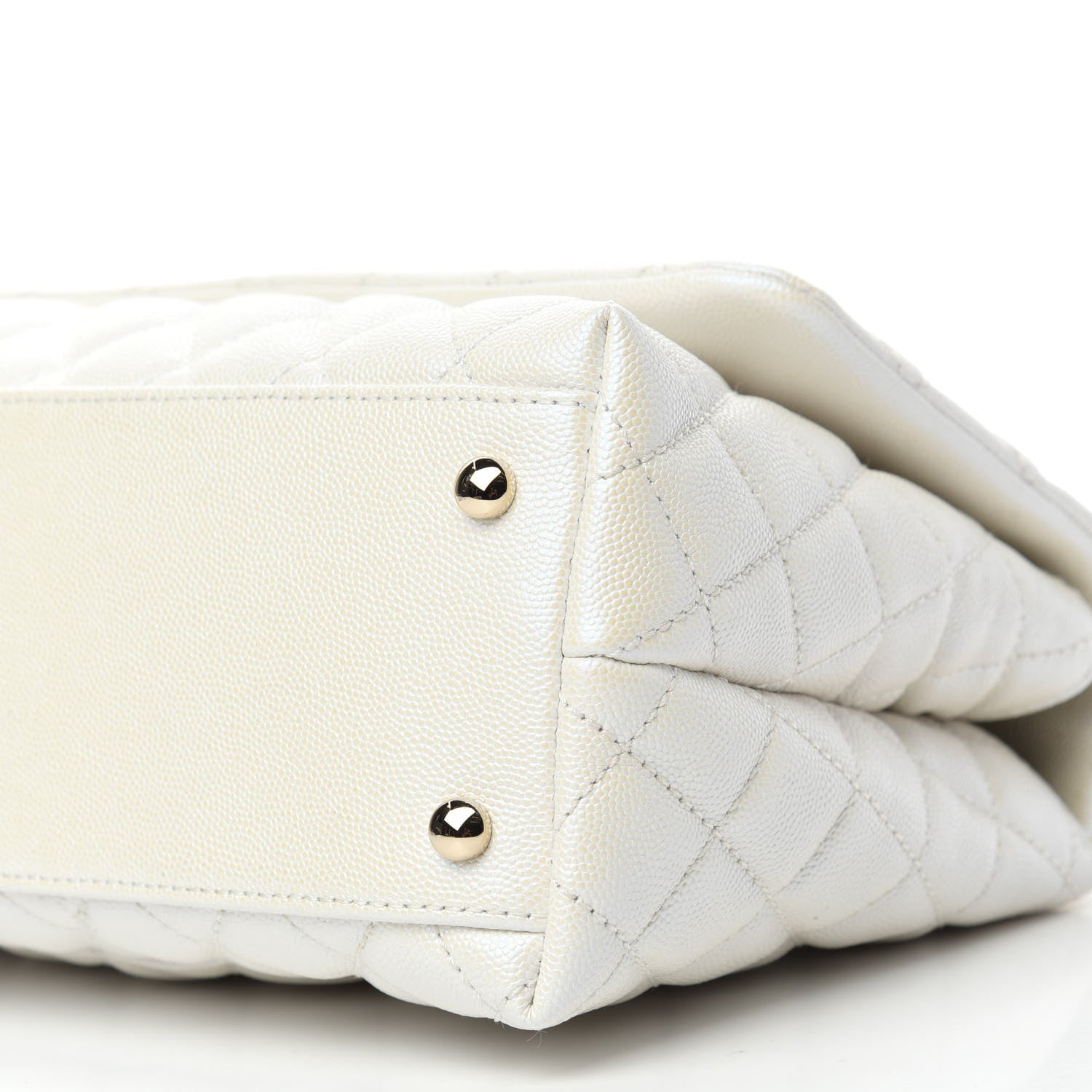 Chanel Iridescent Caviar Quilted Small Coco Handle Flap White 7 of 11