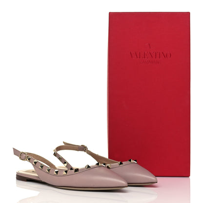 Valentino Garavani Nappa Rockstud Slingback Flats 37 Poudre 10 of 10