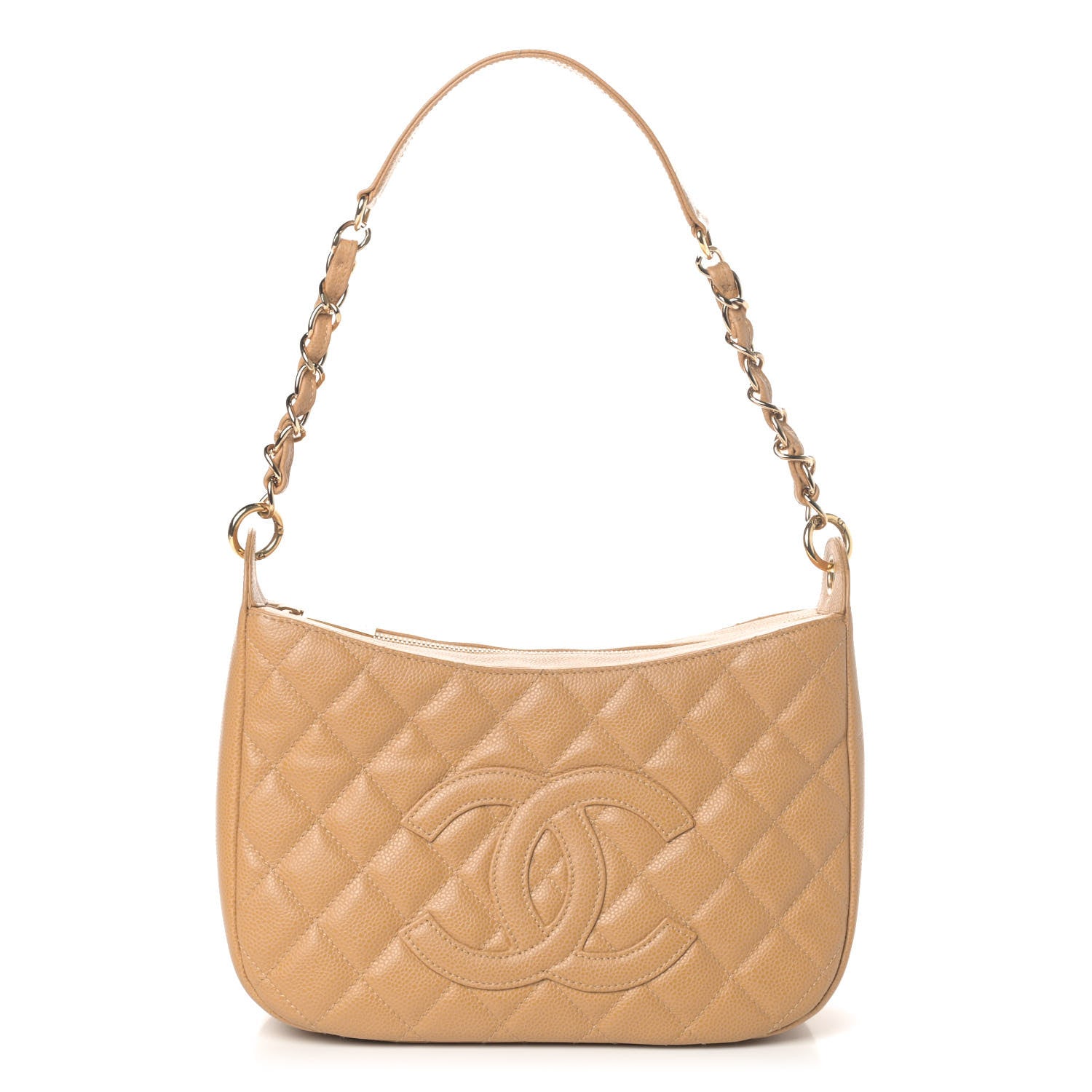 Chanel Caviar Quilted Timeless CC Shoulder Bag Beige 1 of 4
