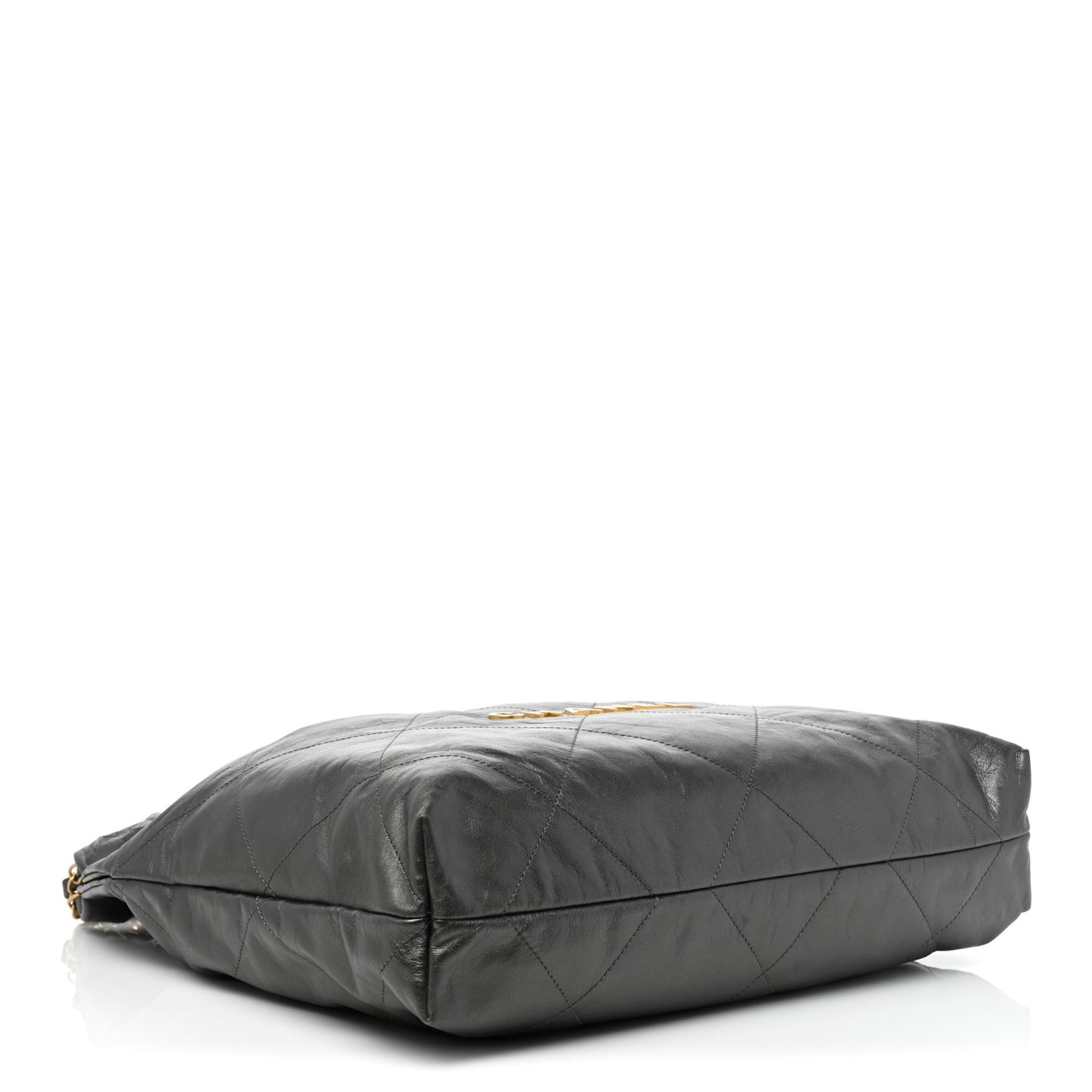 Shiny Calfskin Quilted Small Chanel 22 Grey