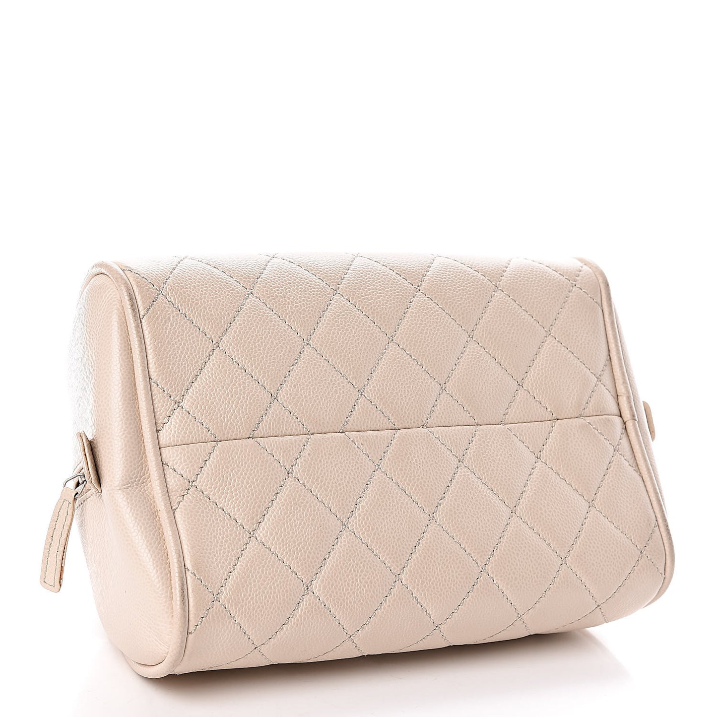 Caviar Quilted Small Bowler Beige Clair