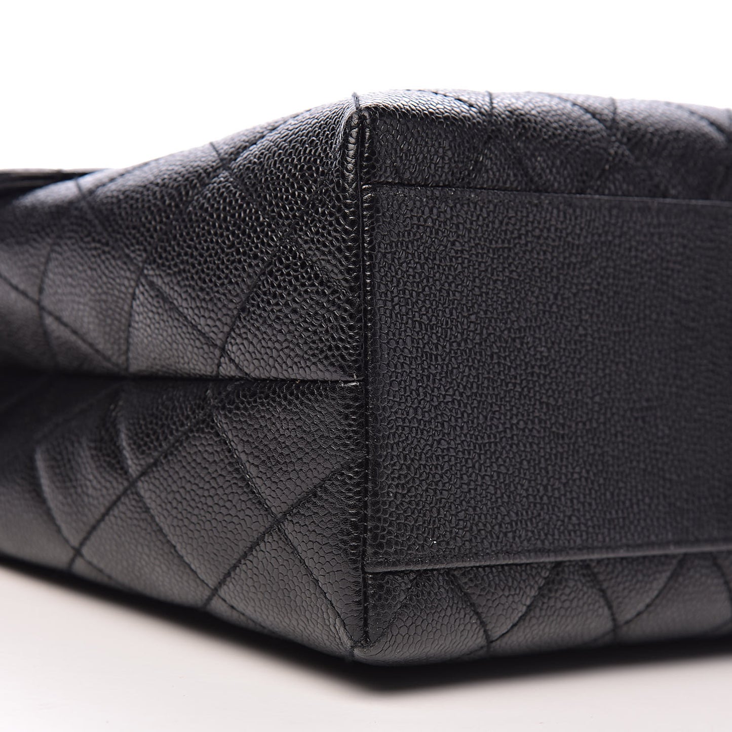 Caviar Quilted Jumbo Kelly Flap Black