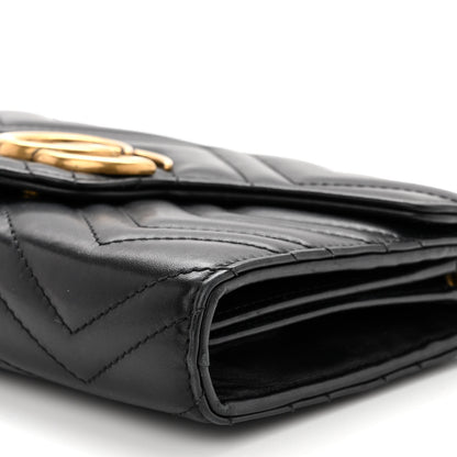 Gucci Calfskin Matelasse GG Marmont Chain Wallet Black 12 of 13