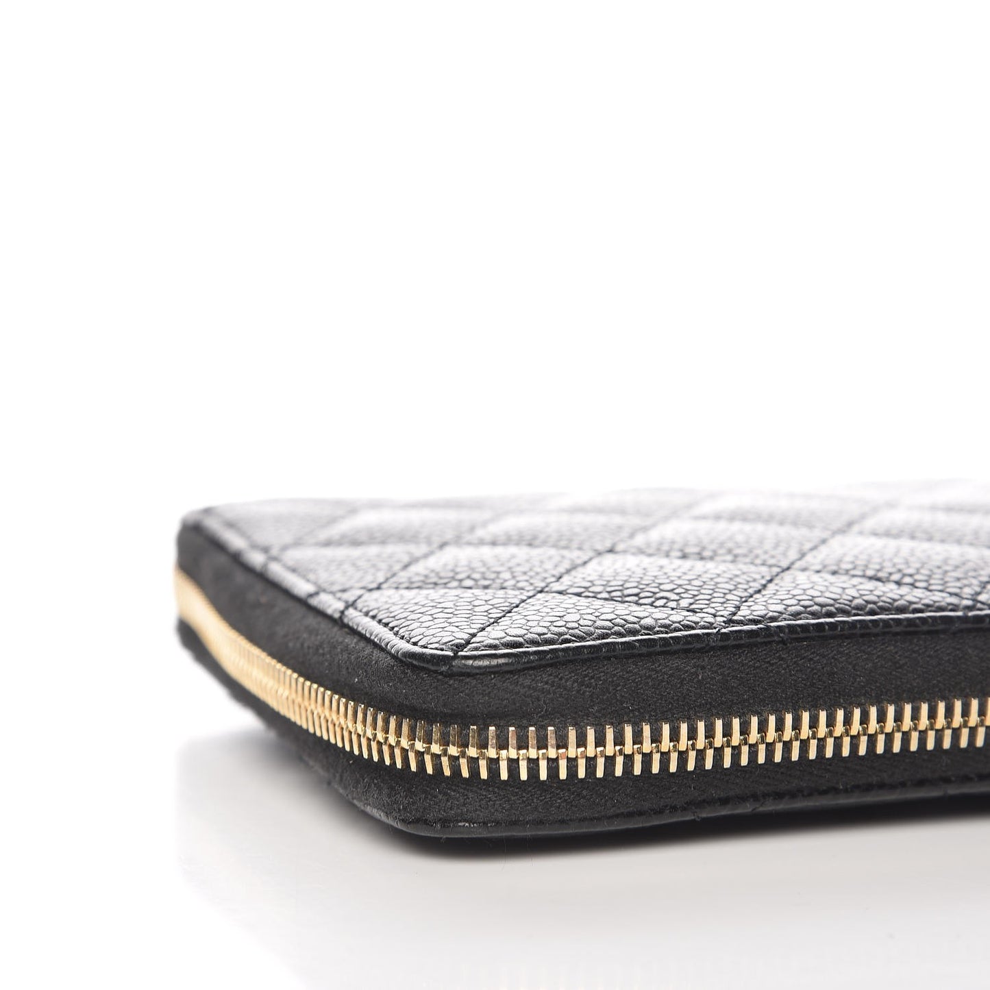 Caviar Quilted Large Zip Around Organizer Wallet Black