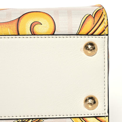 Fendi X VERSACE Vitello Seta Nappa Fendace FF Baroque Mini Peekaboo Iconic Satchel White Ice Gold 12 of 13
