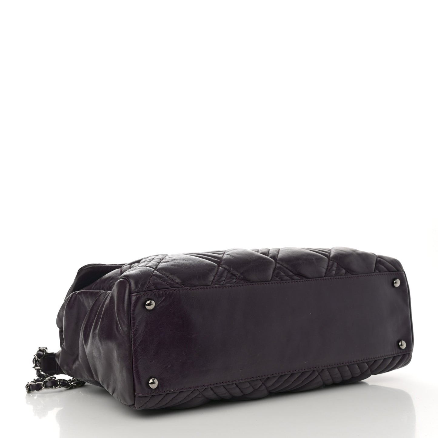 Lambskin In And Out XL Maxi Flap Dark Purple