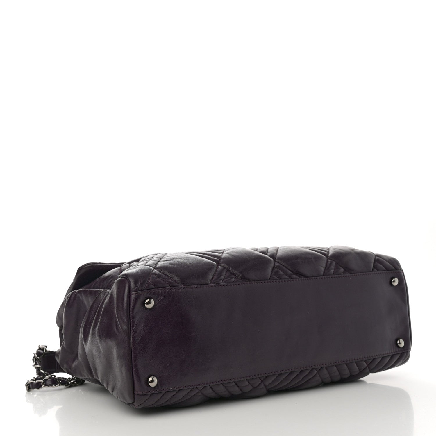 Chanel Lambskin In And Out XL Maxi Flap Dark Purple 4 of 11