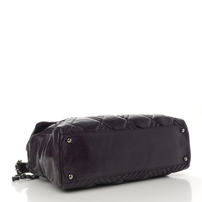 Chanel Lambskin In And Out XL Maxi Flap Dark Purple 4 of 11