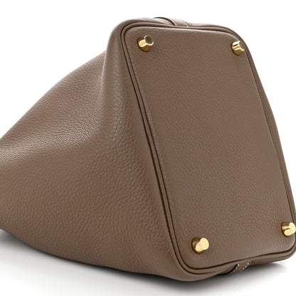 Hermes Taurillon Clemence Picotin Lock 18 PM Etoupe 9 of 11
