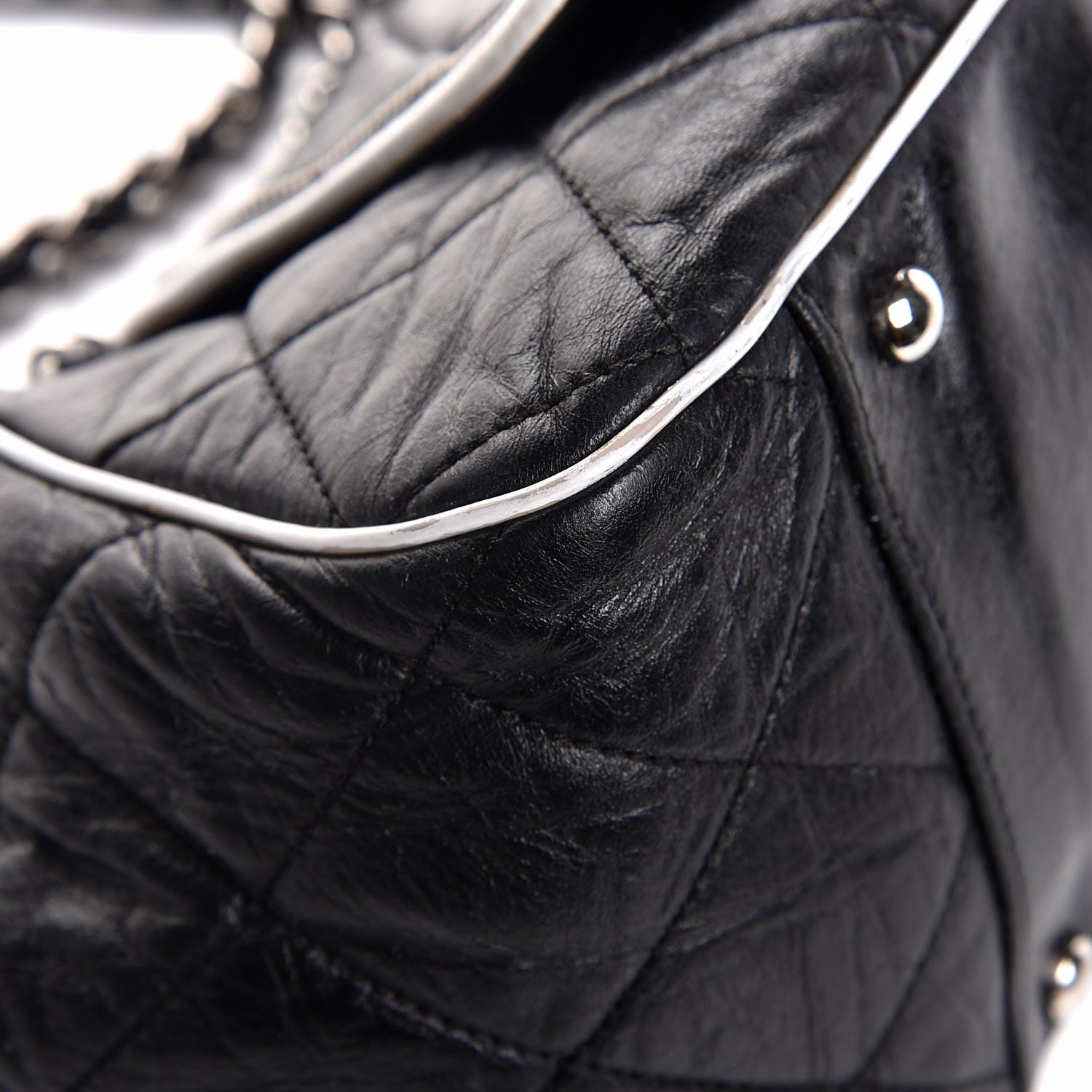 Chanel Lambskin Quilted East West Accordion Flap Black 9 of 14