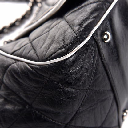Chanel Lambskin Quilted East West Accordion Flap Black 9 of 14