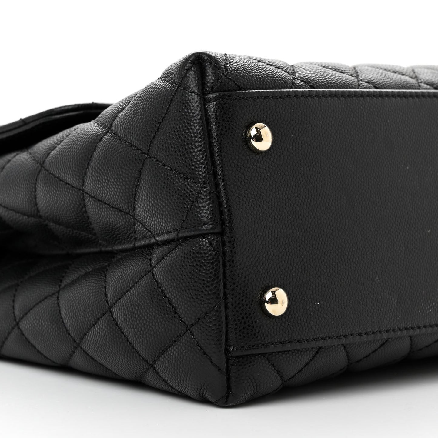 Caviar Quilted Medium Coco Handle Flap Black