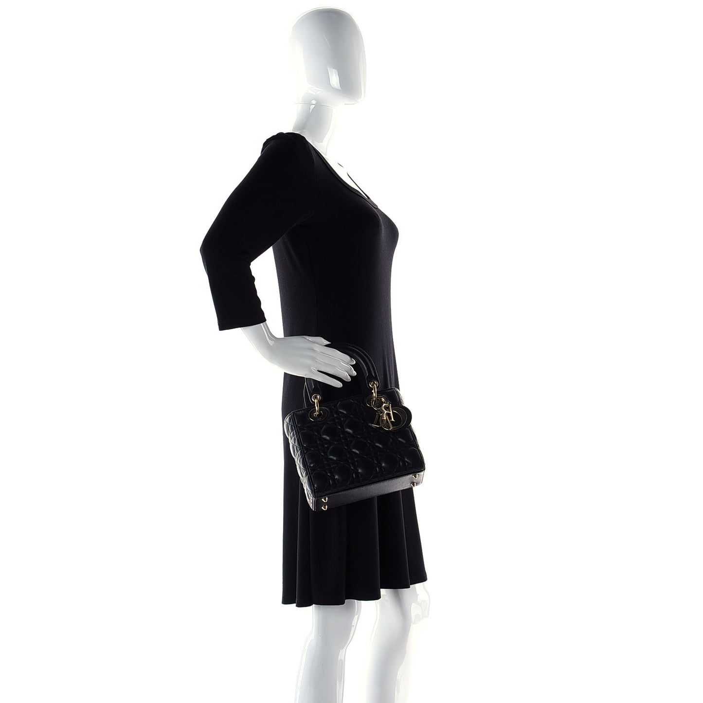 Lambskin Cannage Small My ABCDior Lady Dior Black