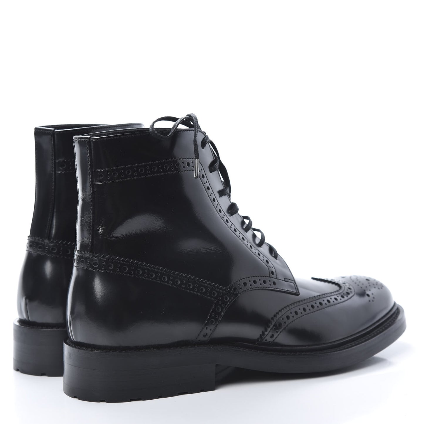 Smooth Calfskin Mens Army Lace Up Boots 41 Black