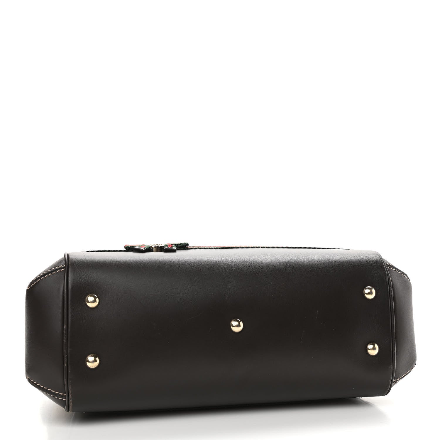 Gucci Monogram Web Mayfair Top Handle Satchel Dark Brown 4 of 14