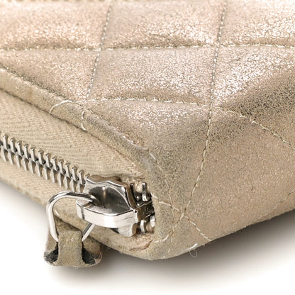 Chanel Metallic Lambskin Quilted Gusset Wallet Gold 9 of 13