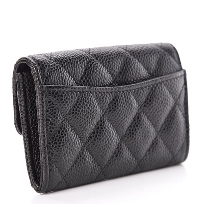 Chanel Caviar Quilted Flap Card Holder Wallet Black 3 of 11