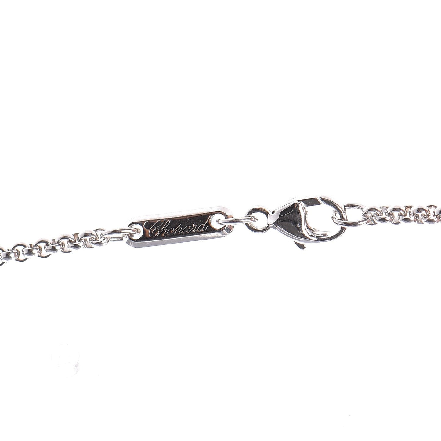 18K White Gold Diamond Happy Pendant Necklace
