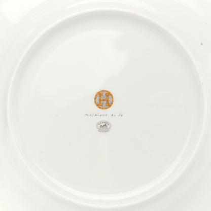 Hermes Porcelain Mosaique Au 24 Gold Dinner Plate Set of 2 3 of 7