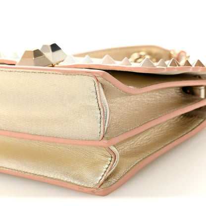Fendi Vitello Catalan Mirror Scalloped Multi Studded Small Kan I Shoulder Bag Champagne 10 of 10