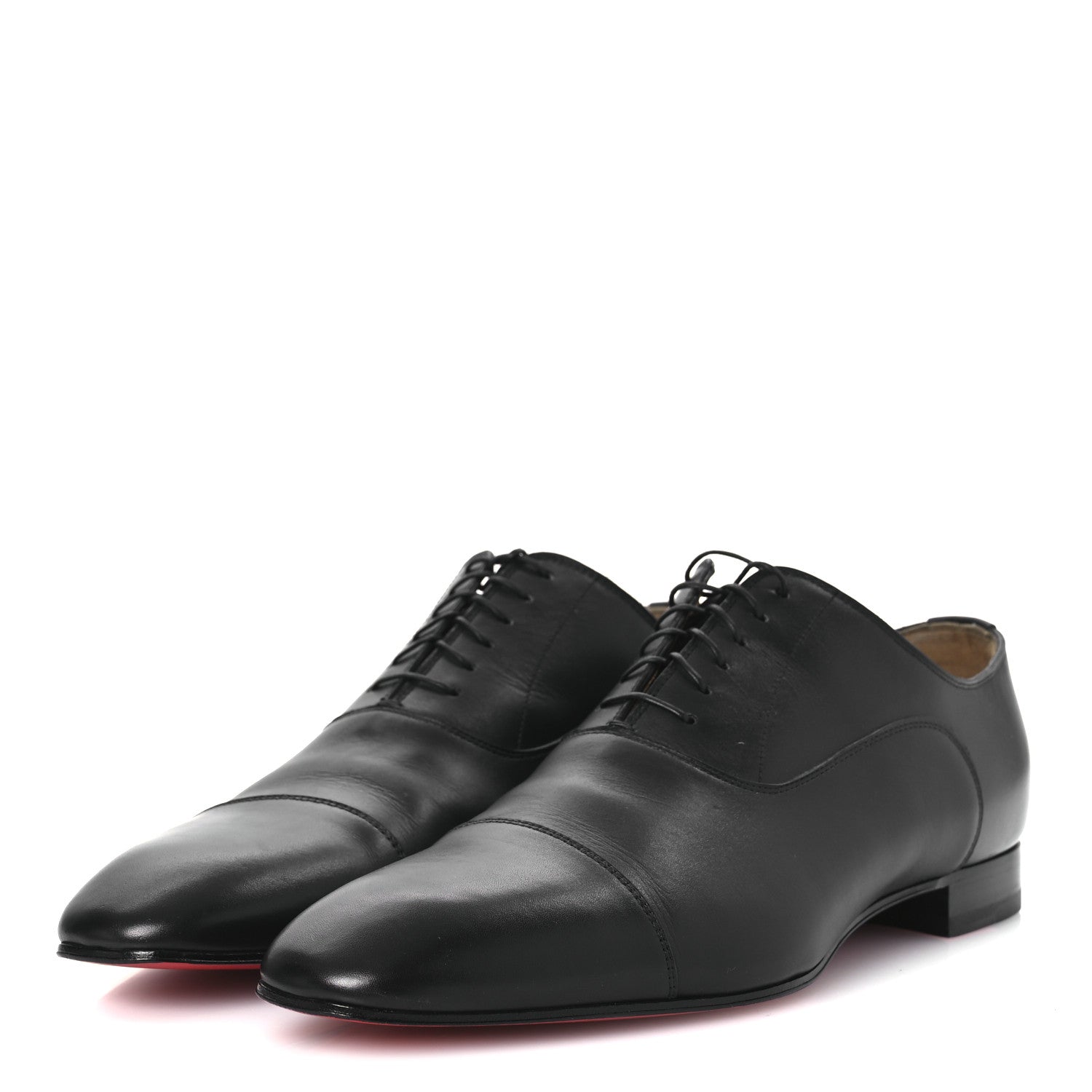 Christian Louboutin Calfskin Mens Greggo Flat Oxfords 45.5 Black 4 of 10