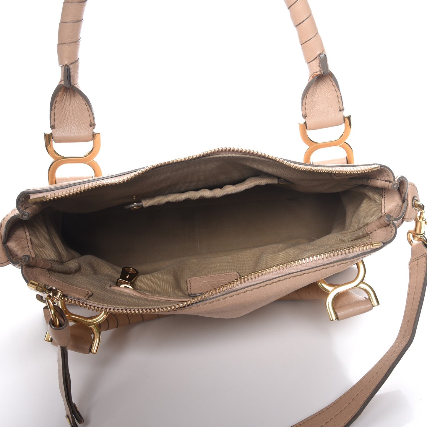 Calfskin Medium Marcie Nude Satchel Natural