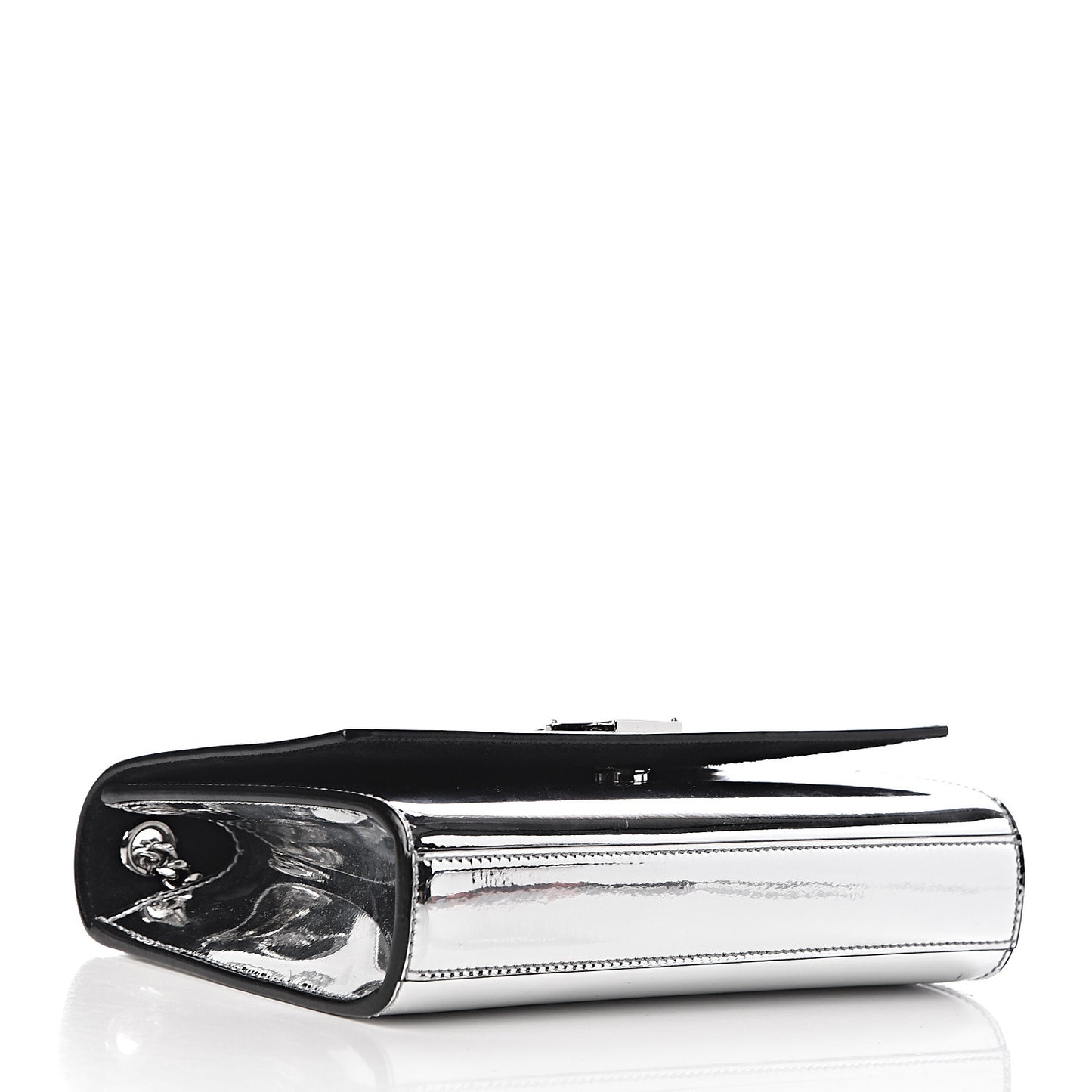 Patent Small Monogram Kate Satchel Silver