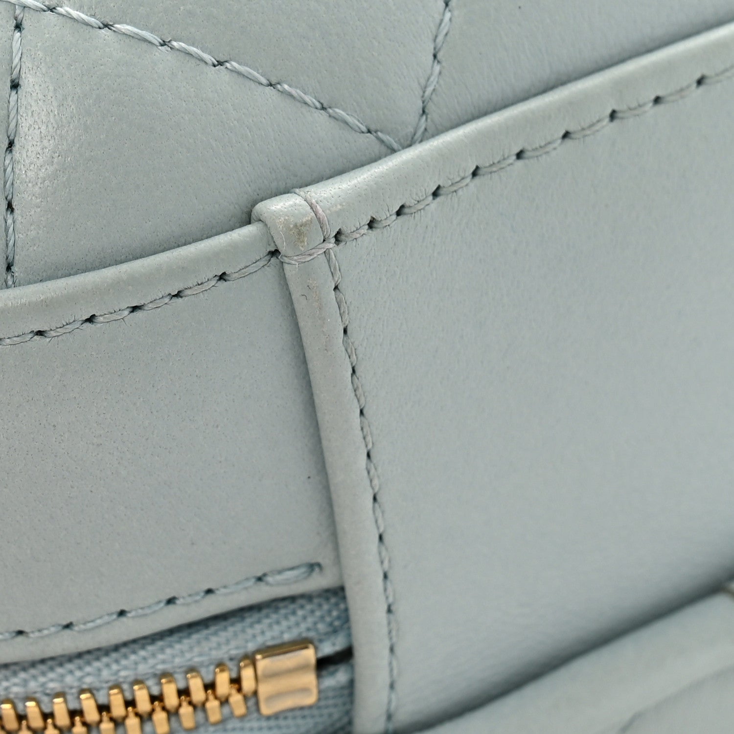 Chanel Lambskin Quilted CC Bubble Vanity Case With Chain Light Blue 13 of 14