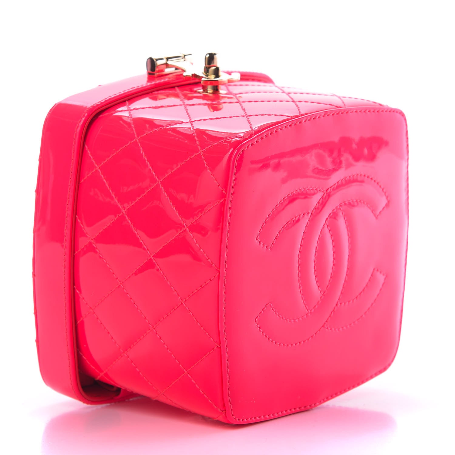 Chanel Patent Calfskin Minaudiere Vanity Case Pink 4 of 10