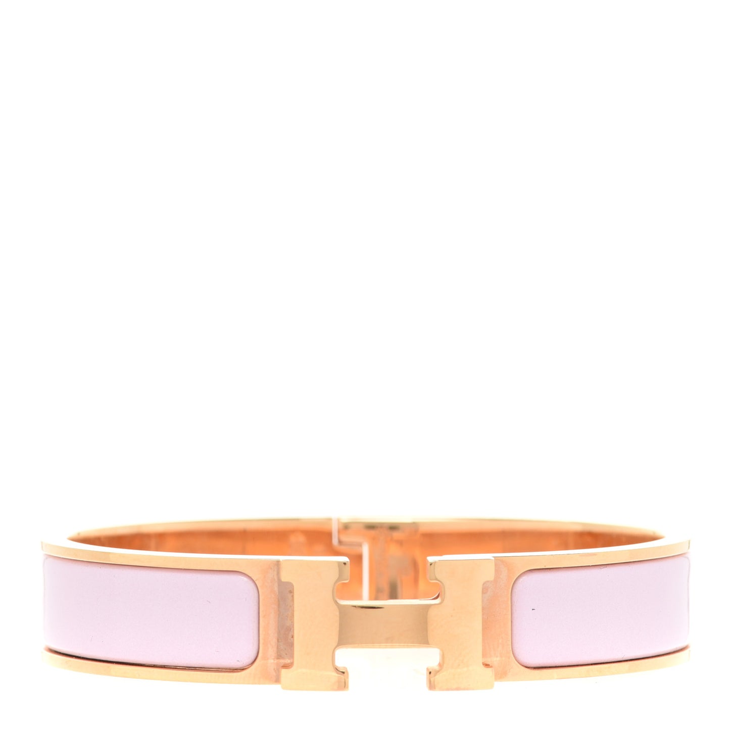 Enamel Narrow Clic Clac H Bracelet PM Rose Dragee