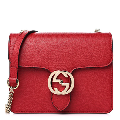 Gucci Dollar Calfskin Small Interlocking G Shoulder Bag Red 1 of 13