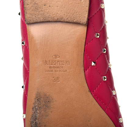 Valentino Garavani Nappa Rockstud Spike Ballerina Flats 38 Disco Pink 7 of 7