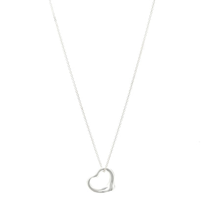 Tiffany Sterling Silver 16mm Elsa Peretti Open Heart Pendant Necklace 1 of 5