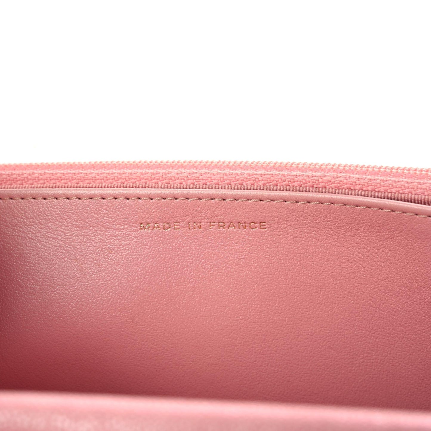 Iridescent Caviar Quilted Wallet on Chain WOC Rose Pink