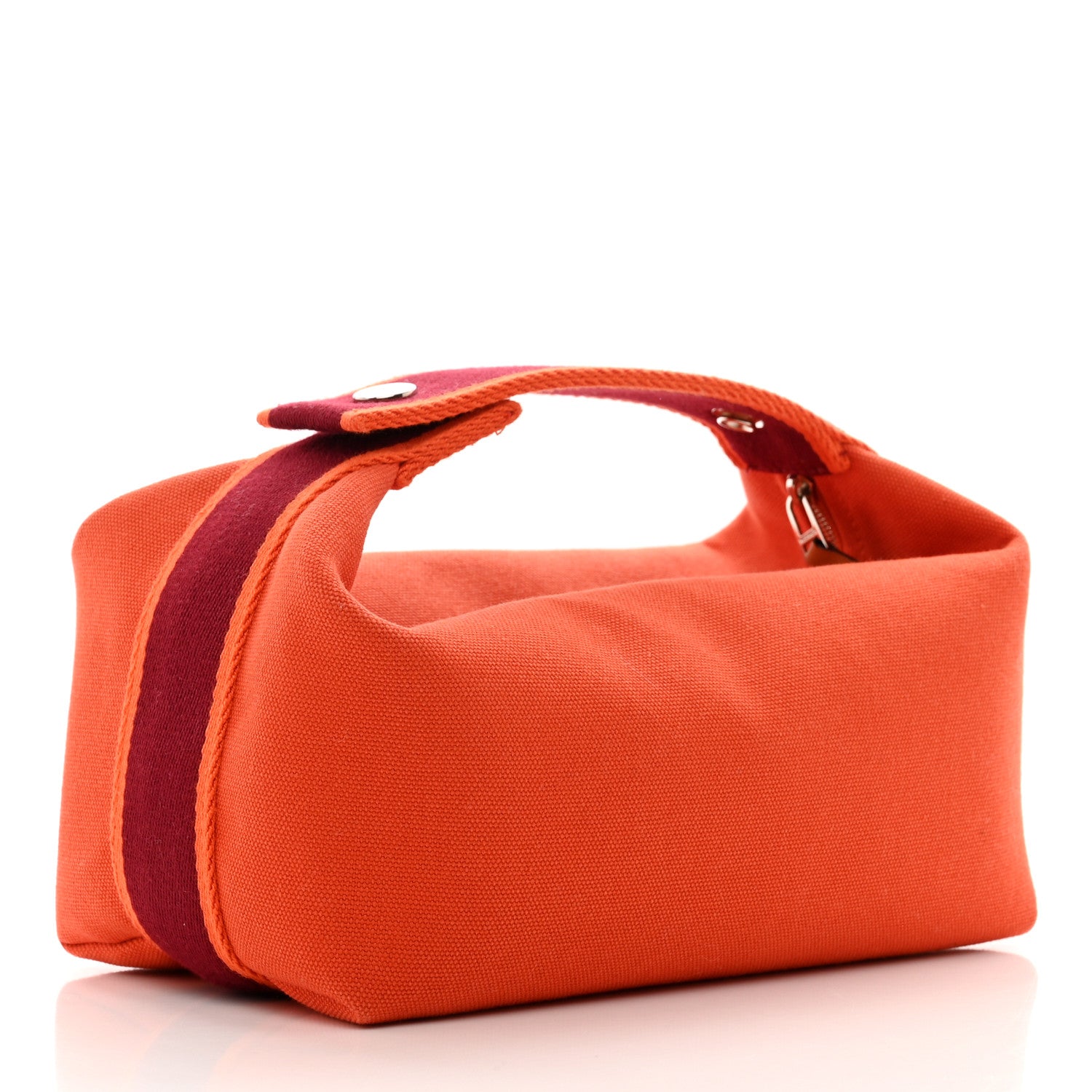 Hermes Canvas Small Bride-A-Brac Pouch Orange Burgundy 3 of 6