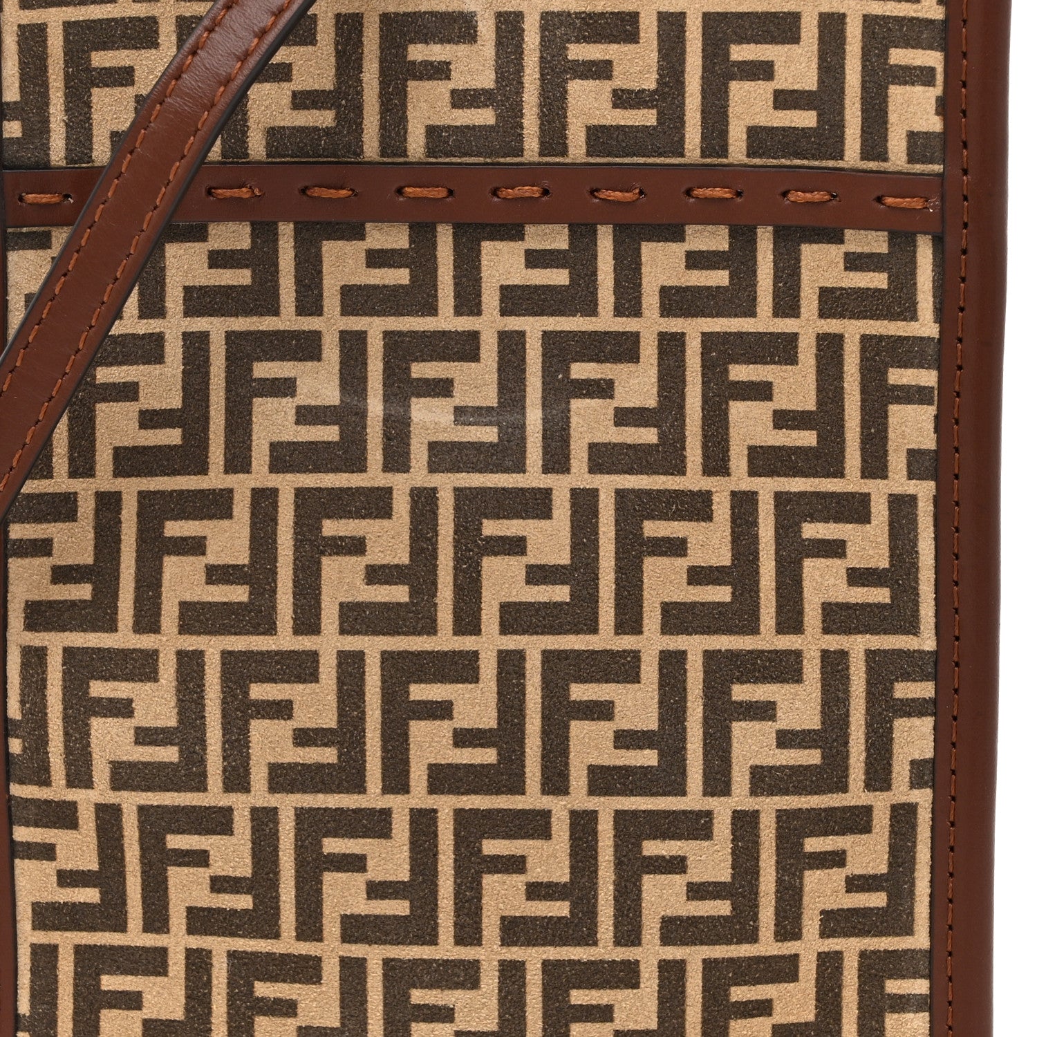Fendi Suede Vitello King Micro FF Mini Fendi Sunshine Shopper Tote Nude Maya Brown 8 of 11