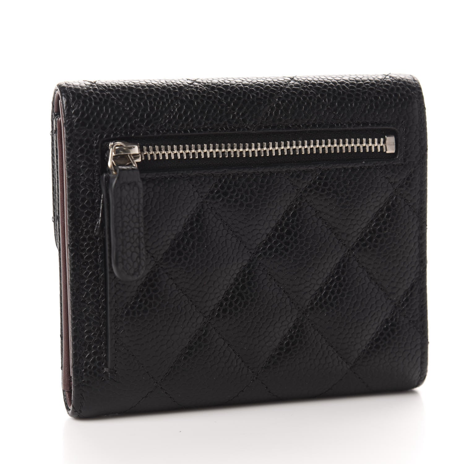 Chanel Caviar Quilted Compact Flap Wallet Black 3 of 8