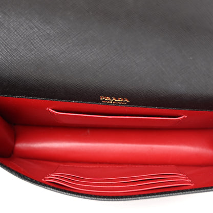 Prada Saffiano Lux Mini Crossbody Bag Black 6 of 10