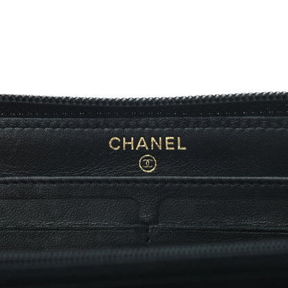 Chanel Lambskin Quilted Boy Zip Around Wallet Black 7 of 8