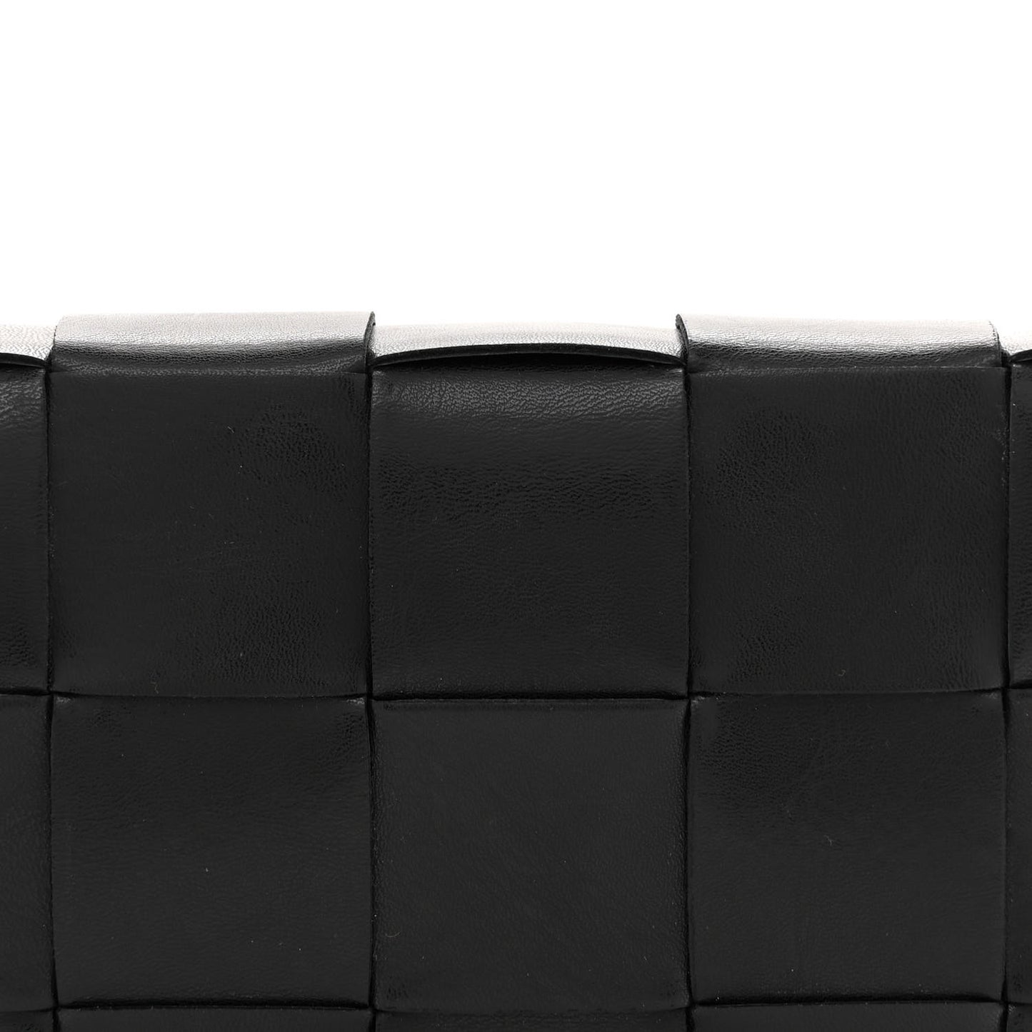 Calfskin Maxi Intreccio Cassette With Strap Bag Black