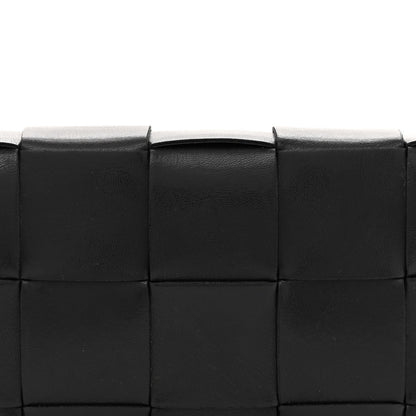 Bottega Veneta Calfskin Maxi Intreccio Cassette With Strap Bag Black 7 of 9