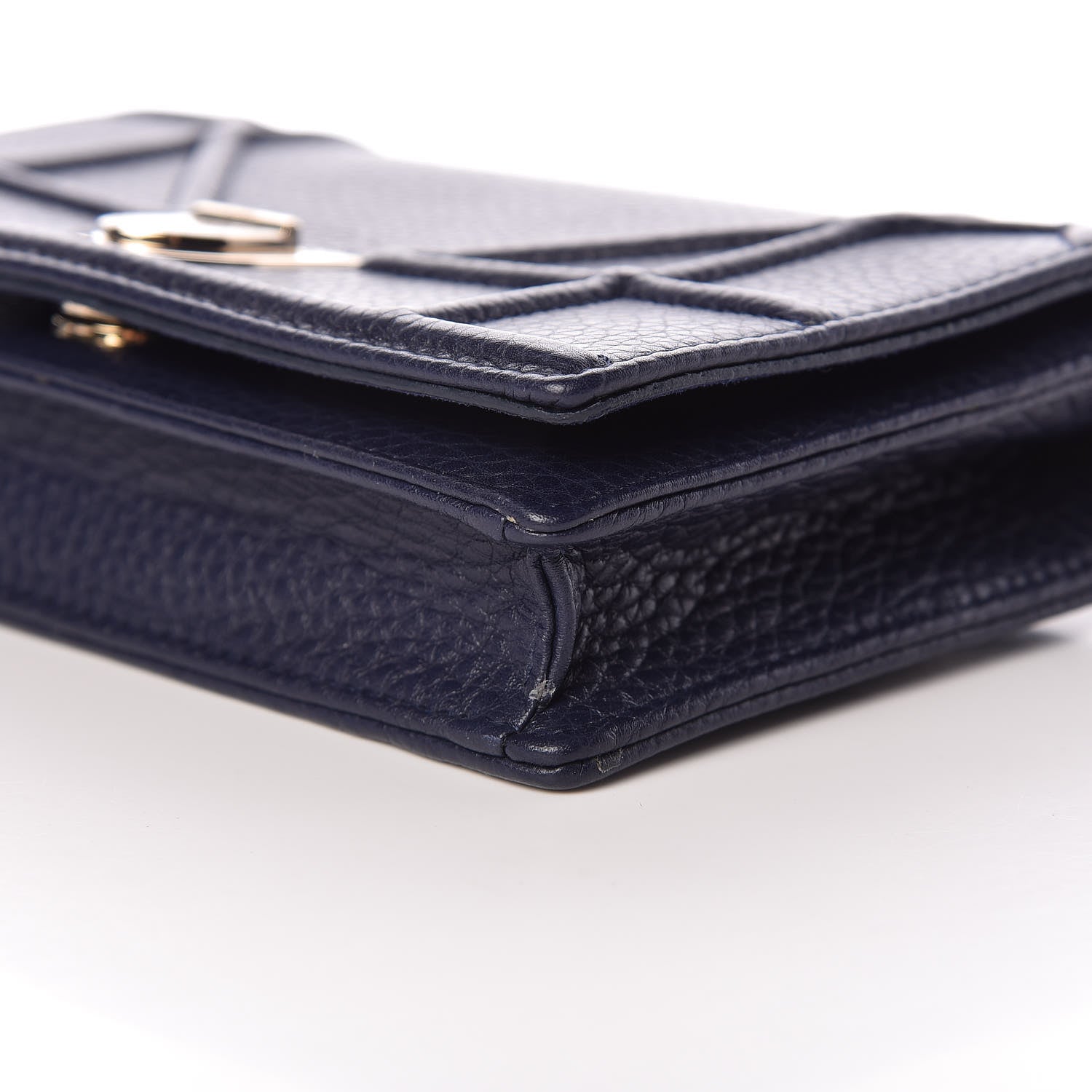 Christian Dior Grained Calfskin Diorama Wallet on Chain Pouch Indigo 6 of 10
