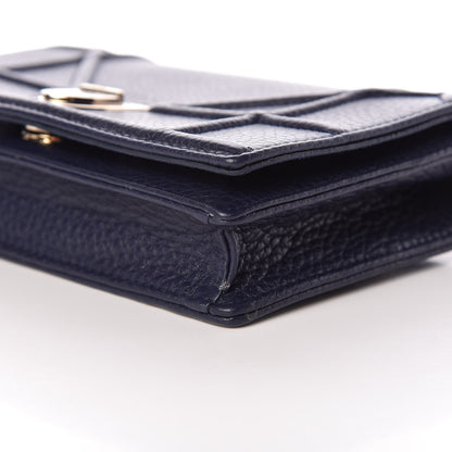 Christian Dior Grained Calfskin Diorama Wallet on Chain Pouch Indigo 6 of 10