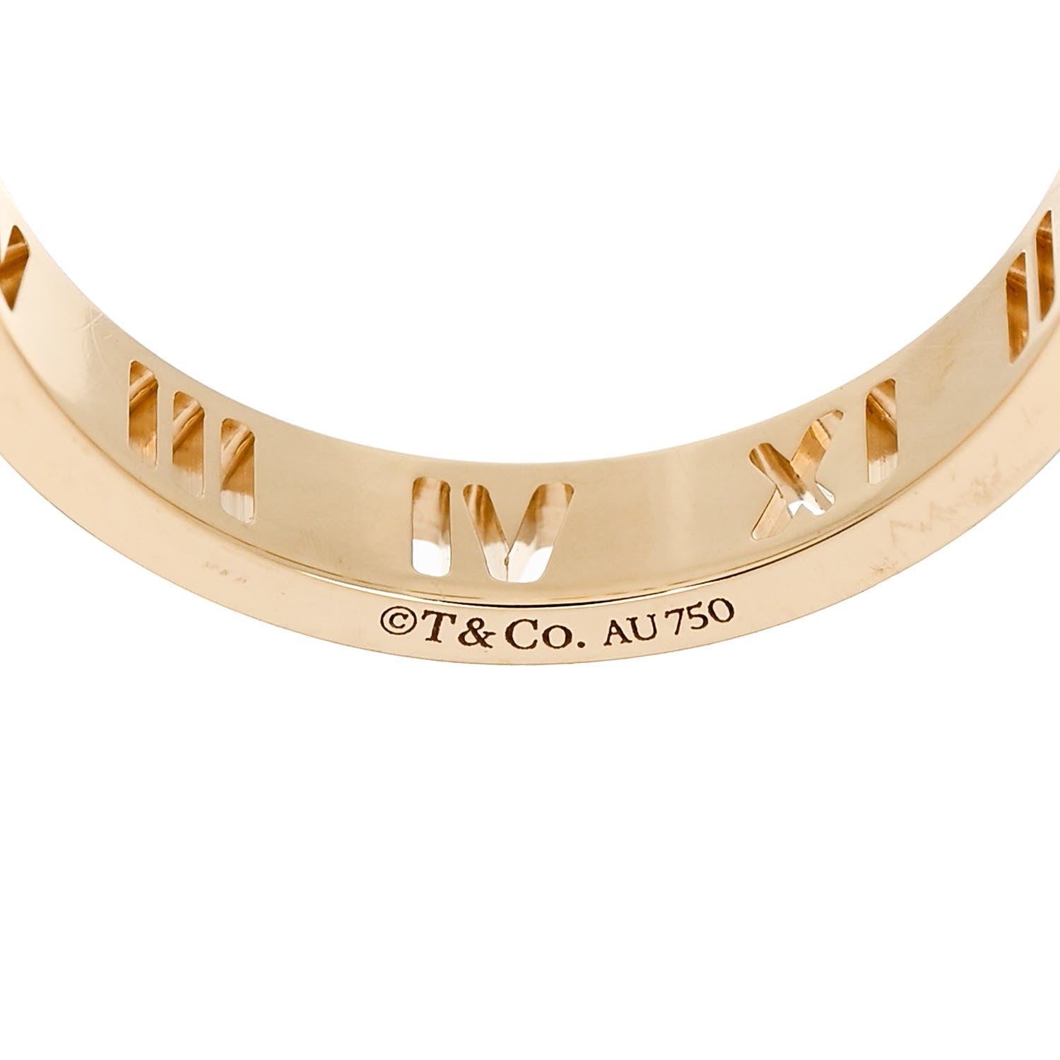 Tiffany 18K Yellow Gold Diamond Atlas Pierced Ring 54 6.75 4 of 5