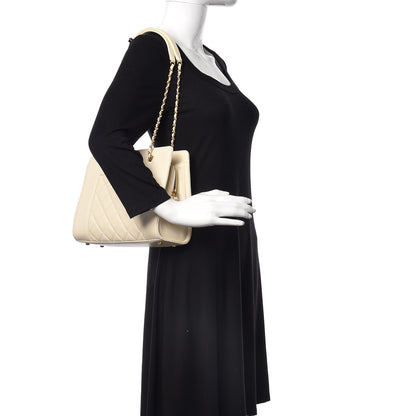 Chanel Sheepskin Quilted Mademoiselle Vintage Shopping Tote White 2 of 11